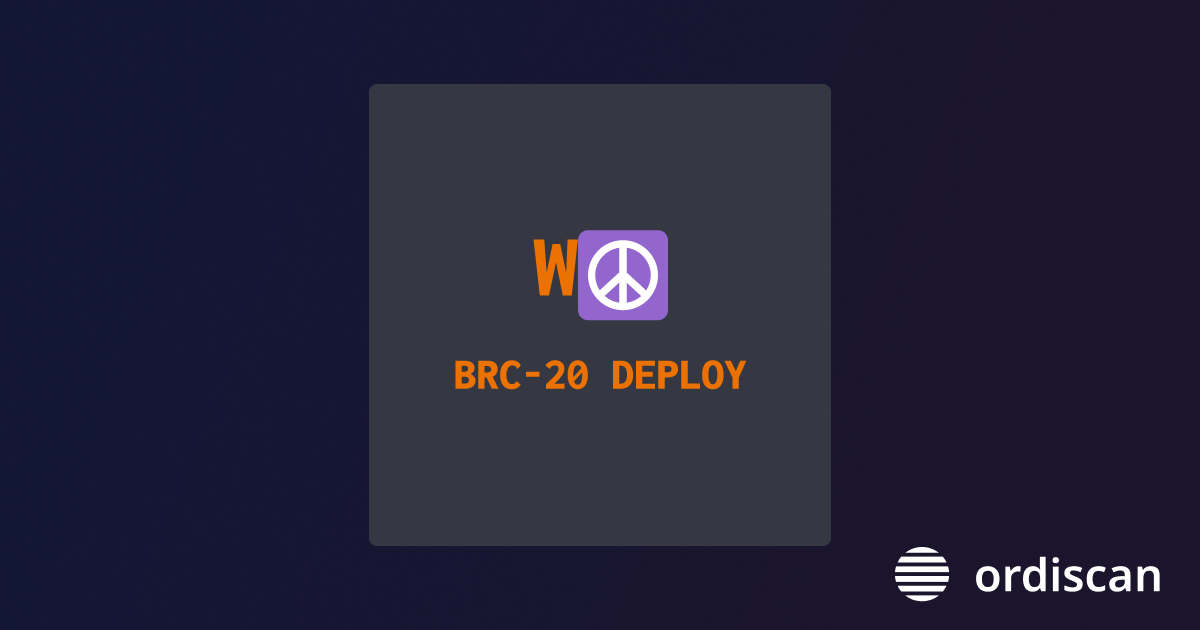 W☮ (BRC-20) | Ordiscan